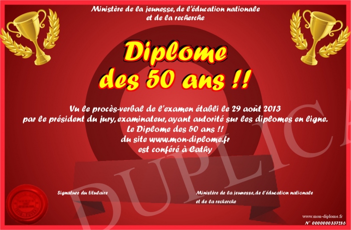 diplome 50 ans a imprimer